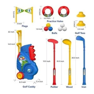 Liberry Juego de golf para niños pequeños carrito de golf_5