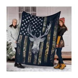 Manta de caza con bandera de ciervo de camuflaje de EE._3