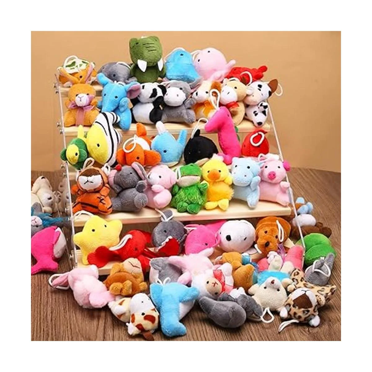 Paquete de 56 mini juguetes de animales de peluche a_5