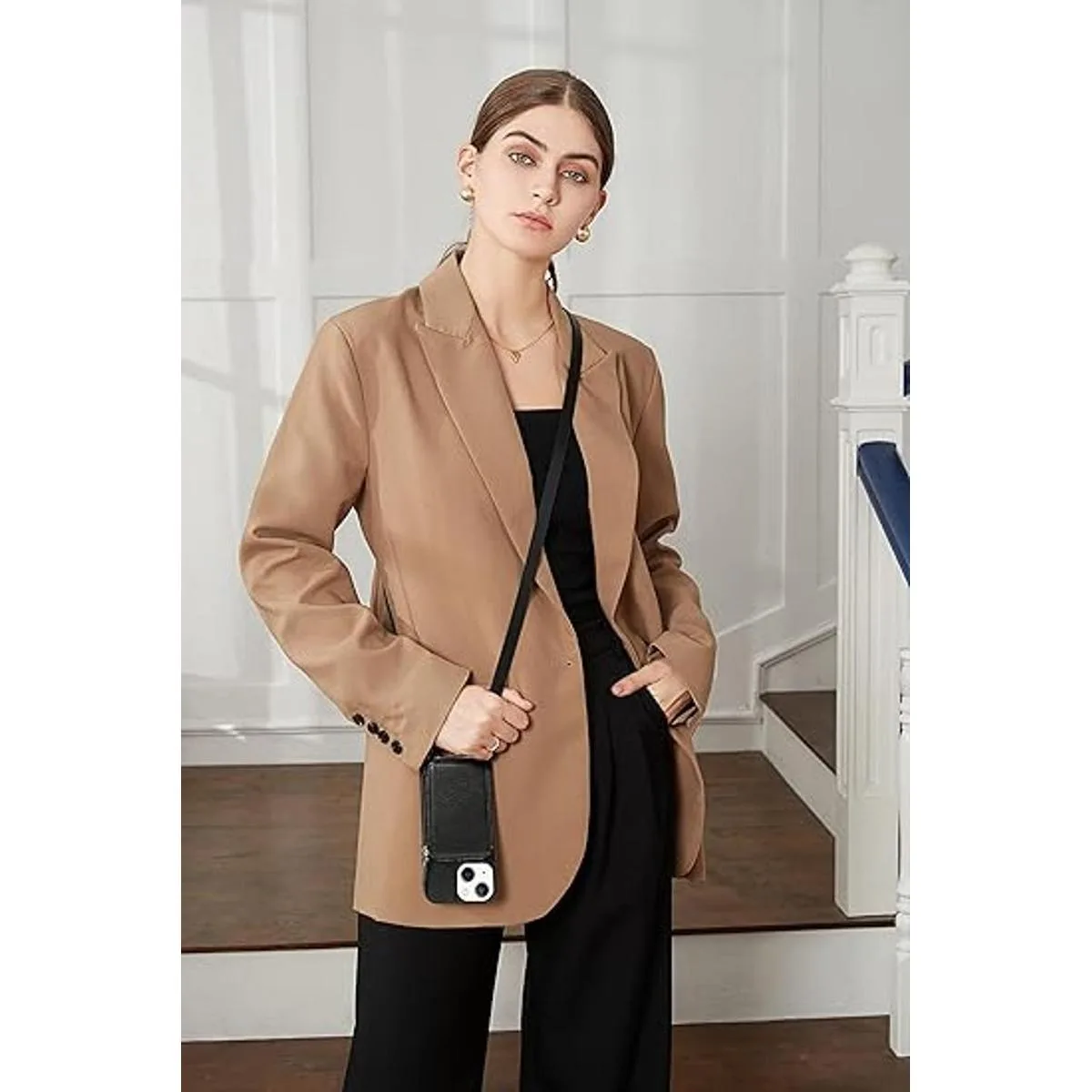 ZVE Funda tipo cartera para iPhone 14 funda con_4