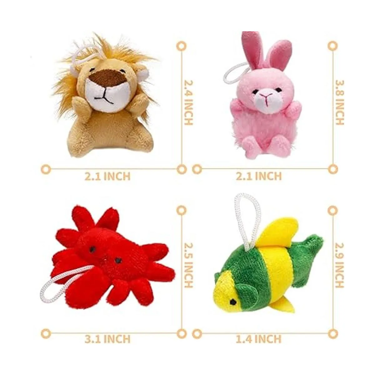 Paquete de 56 mini juguetes de animales de peluche a_6