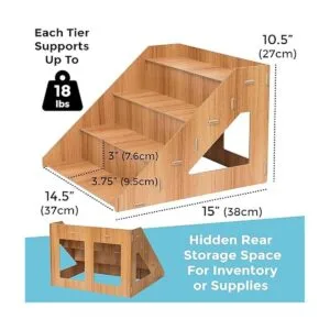 Tapeera Elevador de exhibición de madera al por menor de 4_3