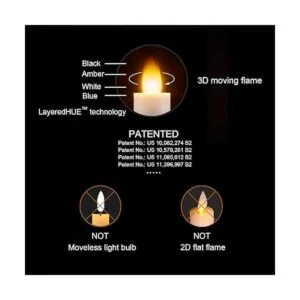 CozierGlow Velas cónicas sin llama parpadeantes con_2