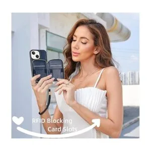 ZVE Funda tipo cartera para iPhone 14 funda con_5