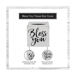 Youngs Inc. Wood Bless You Funda para caja de pañuelos_2