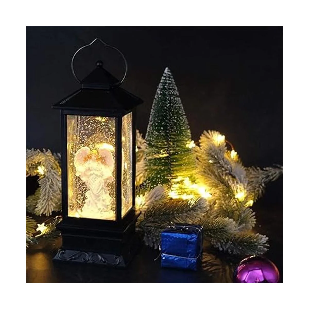 Eldnacele Linterna navideña musical de globo operada_6