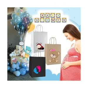 Qutuus 100 bolsas de regalo de papel kraft blanco a_4