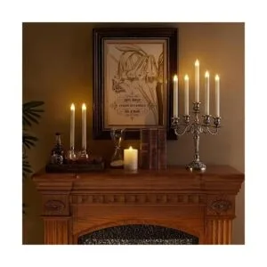 CozierGlow Velas cónicas sin llama parpadeantes con_4