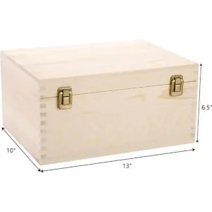 Frcctre Extral Caja de madera grande sin acabar caja de_2