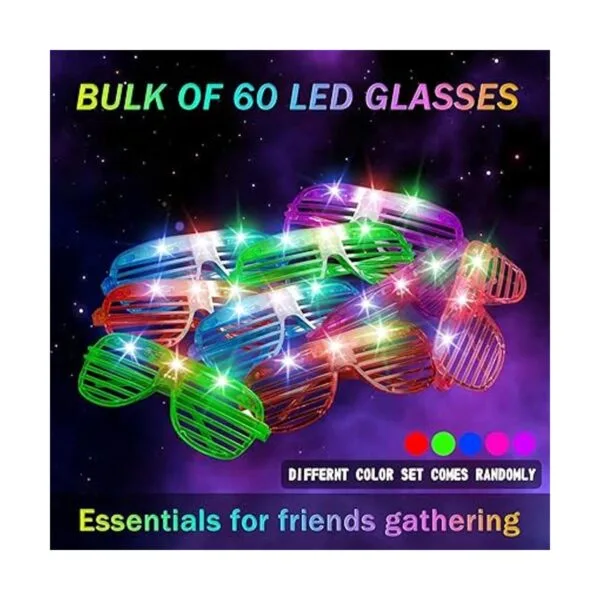 SHQDD Paquete de 60 lentes LED 5 colores neón que brillan_5