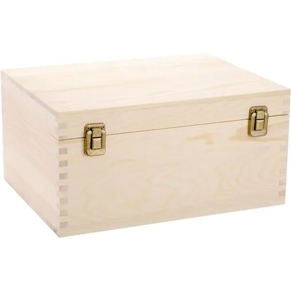 Frcctre Extral Caja de madera grande sin acabar caja de_1