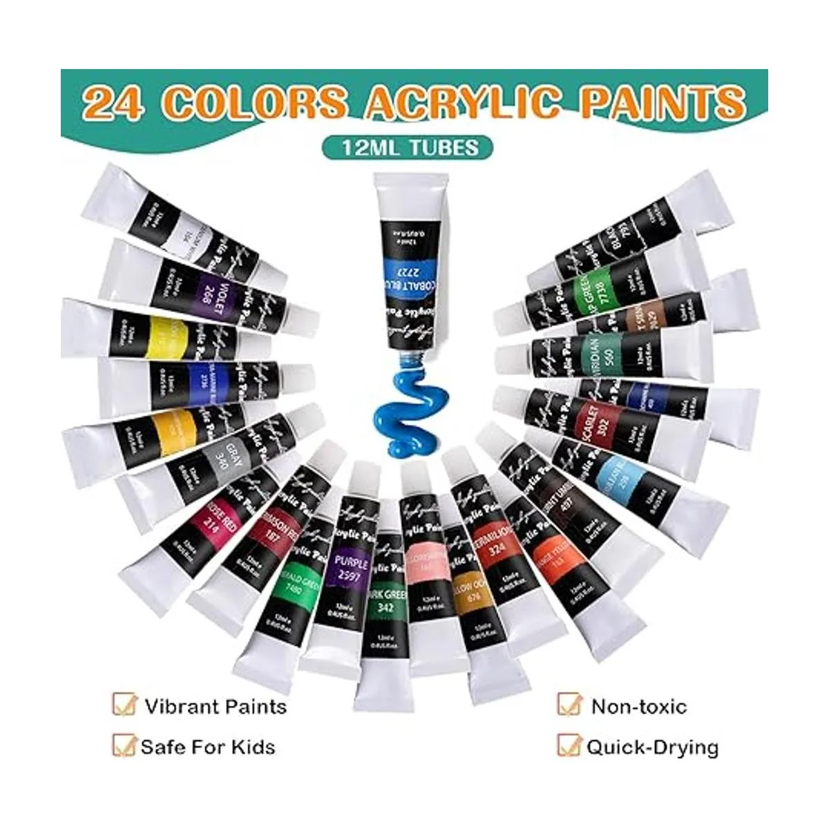 Kit de pintura de 48 piezas con 24 pinturas acrílicas 8_3
