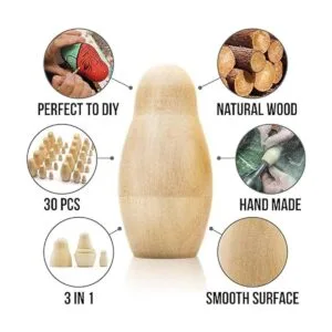 Lote de muñecas anidantes en blanco de 10 juegos por 3_3