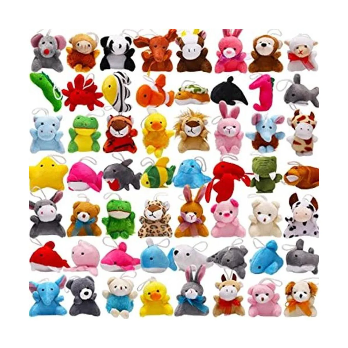 Paquete de 56 mini juguetes de animales de peluche a_1