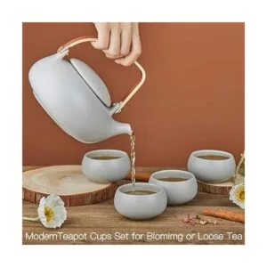 ZENS Tetera de cerámica con infusor olla de té japonesa_6