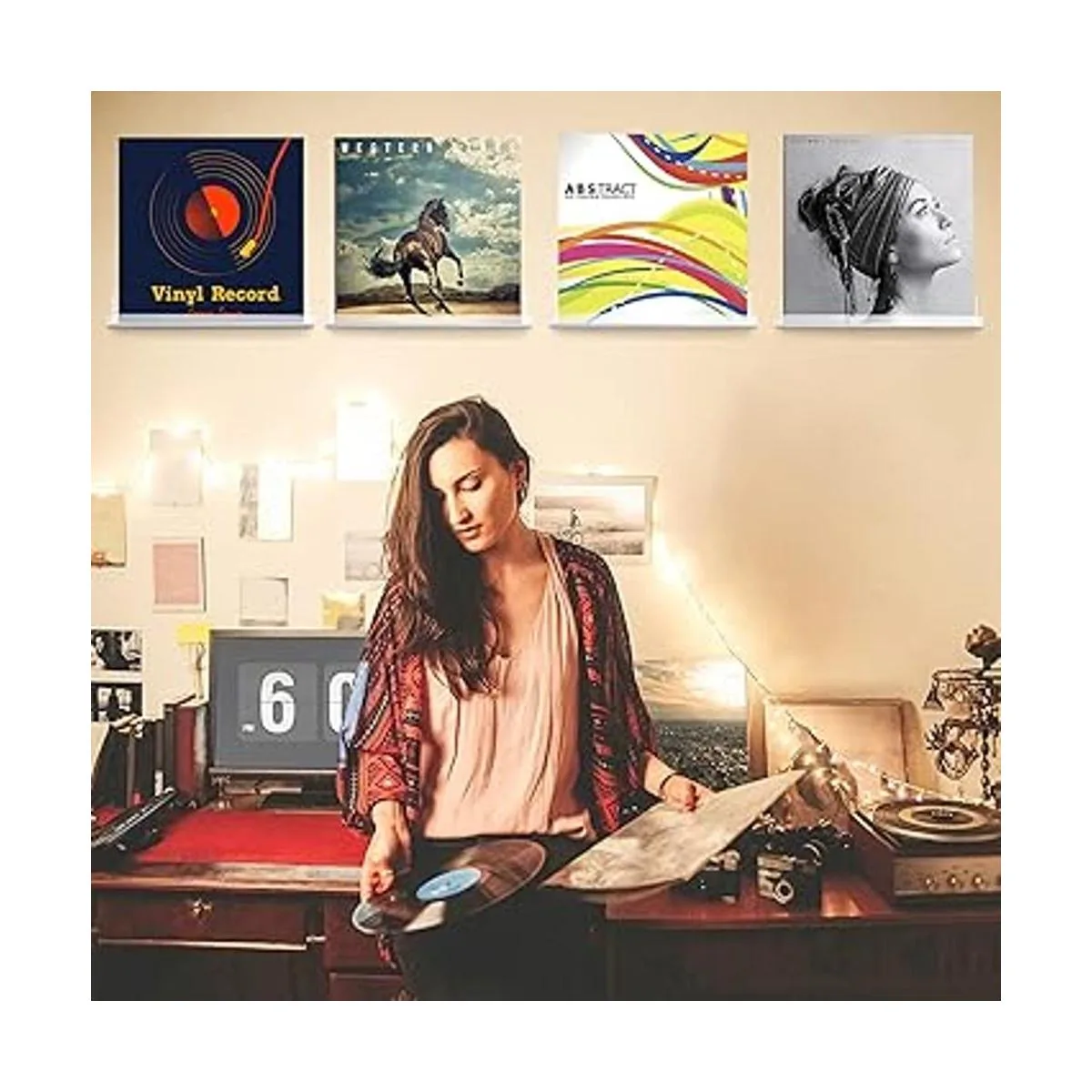 ULENDIS Soporte de pared para discos de vinilo soporte_2