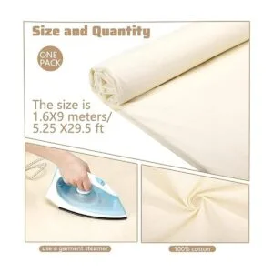 Tela de muselina de 10 yardas tela de algodón natural sin_2