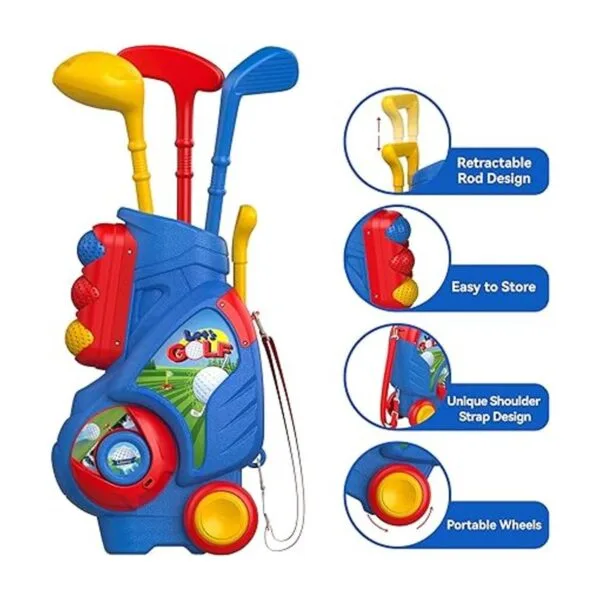 Liberry Juego de golf para niños pequeños carrito de golf_3