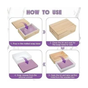 Molde rectangular de silicona para jabón con caja y tapa_5