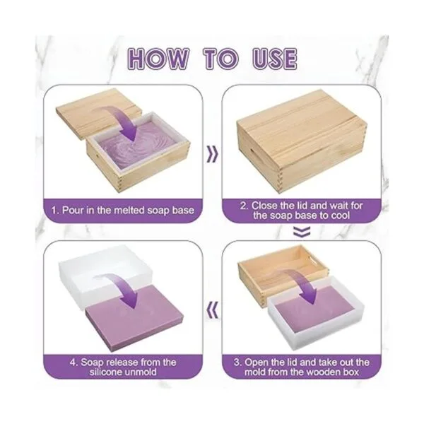 Molde rectangular de silicona para jabón con caja y tapa_5