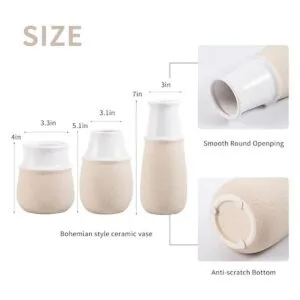 Pampas Grass Vase Modern Farmhouse Decor Blue Ceramic_2