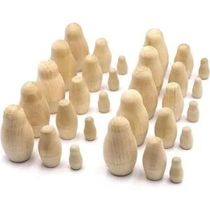 Lote de muñecas anidantes en blanco de 10 juegos por 3_4