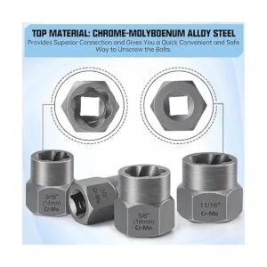 XEWEA Juego de extractor de tuercas de pernos juego de_4