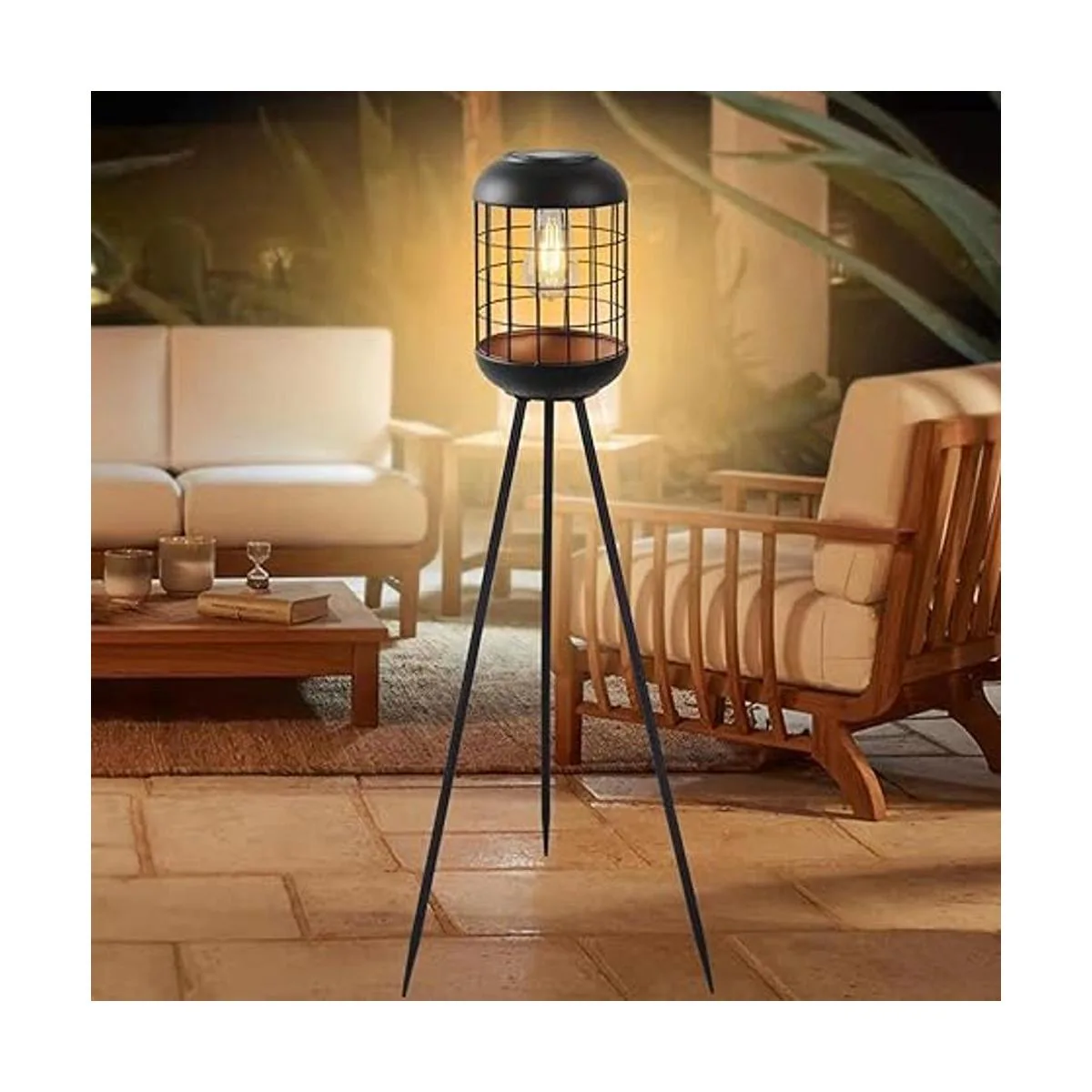 Lámpara de pie solar para exteriores faroles grandes para_2