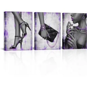 Kalormore Cuadro de moda morado para dormitorio de niña_1