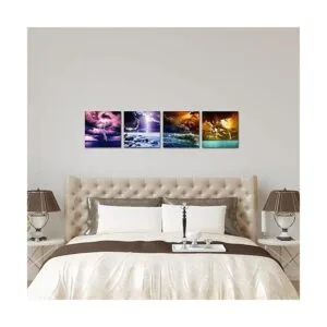 LyerArtork 4 piezas de arte de pared de paisaje marino_4