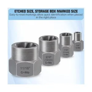 XEWEA Juego de extractor de tuercas de pernos juego de_5