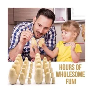 Lote de muñecas anidantes en blanco de 10 juegos por 3_5