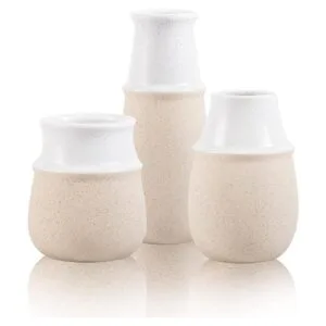 Pampas Grass Vase Modern Farmhouse Decor Blue Ceramic_1