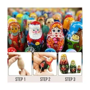 Lote de muñecas anidantes en blanco de 10 juegos por 3_6