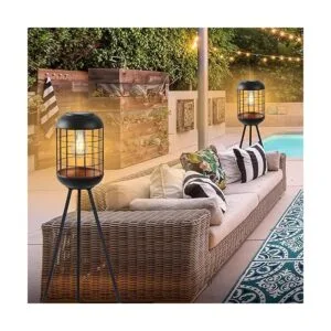 Lámpara de pie solar para exteriores faroles grandes para_4