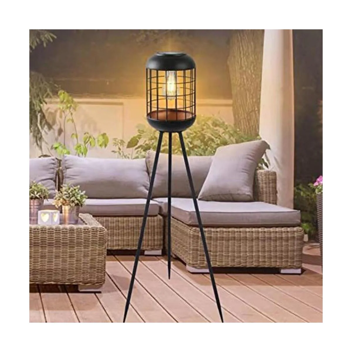 Lámpara de pie solar para exteriores faroles grandes para_1