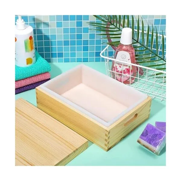 Molde rectangular de silicona para jabón con caja y tapa_7