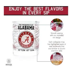 Juego de vasos de whisky de la Universidad de Alabama 2_4