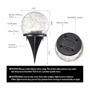 Luces solares de jardín para exteriores luz de globo de_6
