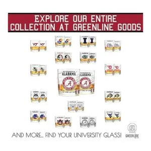 Juego de vasos de whisky de la Universidad de Alabama 2_6