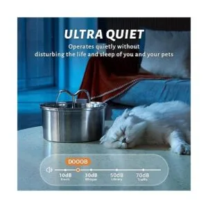 DOOOB Fuente de agua para gatos dispensador automático de_3