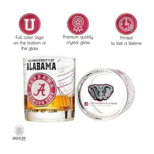 Juego de vasos de whisky de la Universidad de Alabama 2_3