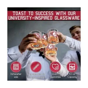 Juego de vasos de whisky de la Universidad de Alabama 2_5
