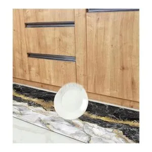 Black Gold Marble Kitchen Mat and Rugs 2 Pieces Anti_6