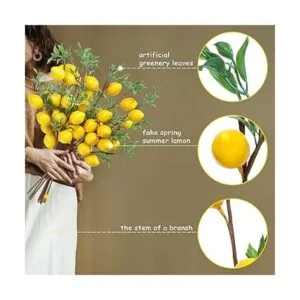 10 piezas de ramas artificiales de limón amarillo_2