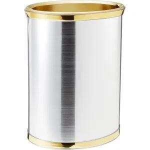 Kraftware Mylar cromo cepillado13inch cesta de residuos_1