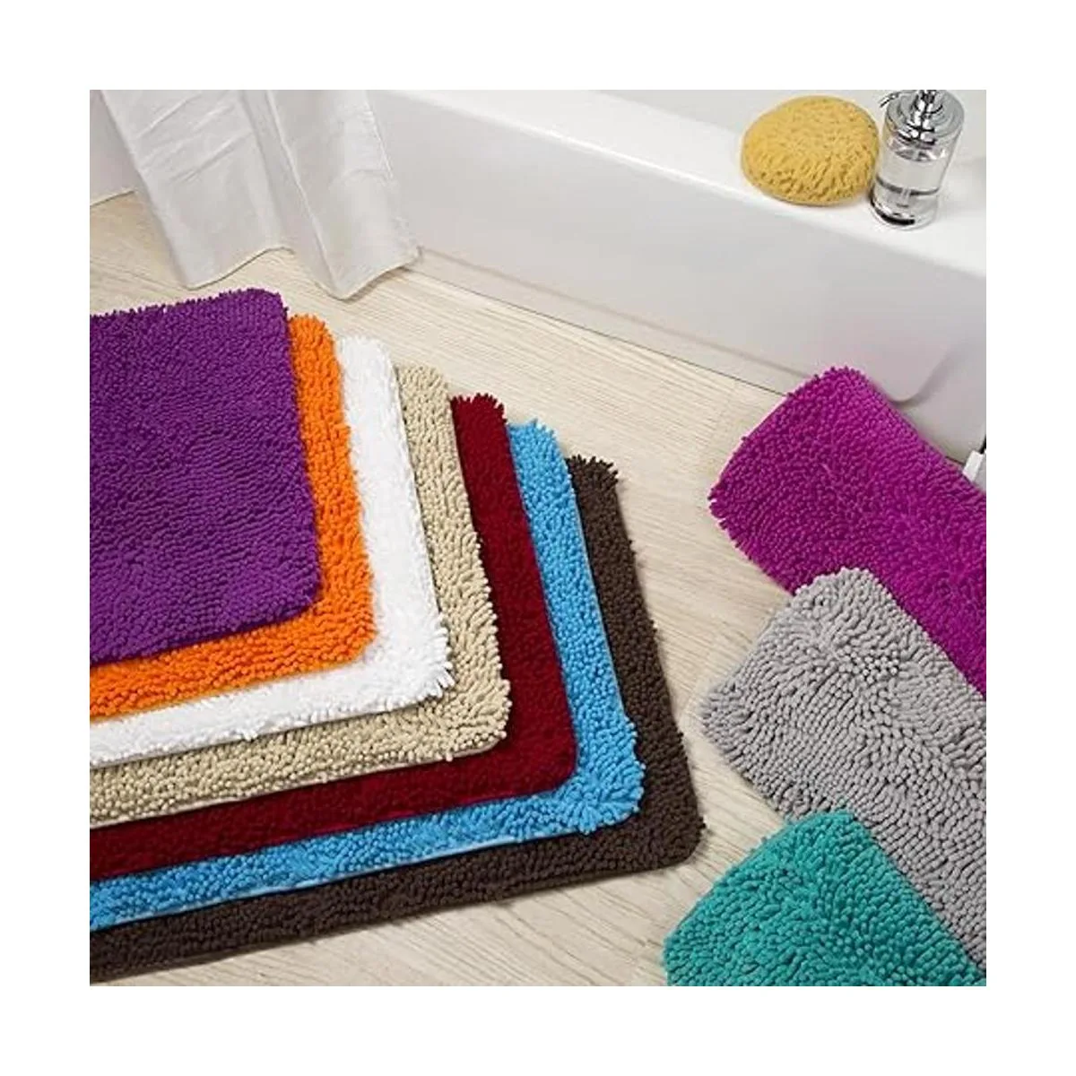 Lavish Home 2 alfombrillas de baño de espuma viscoelástica_4