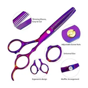 Juego de tijeras profesionales de corte de pelo de acero_3