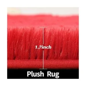 FlyDOIT Alfombra redonda roja para dormitorio alfombras_4