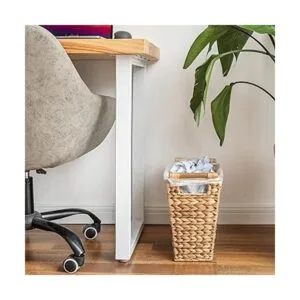 StorageWorks Cesta de basura de mimbre con asas de madera_6
